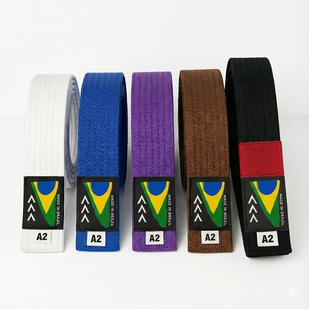 Faixa Jiu-Jitsu Sequência Ponta Preta Graduação 100% Algodão Profissional