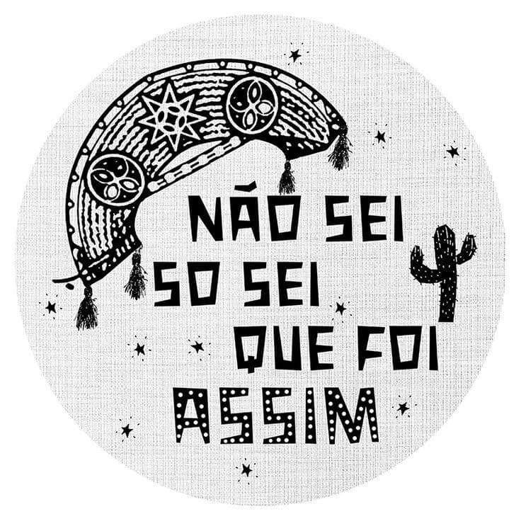 Painel 50x50 cm Festa Alto da Compadecida Redondo Tecido Sublimado Decoração