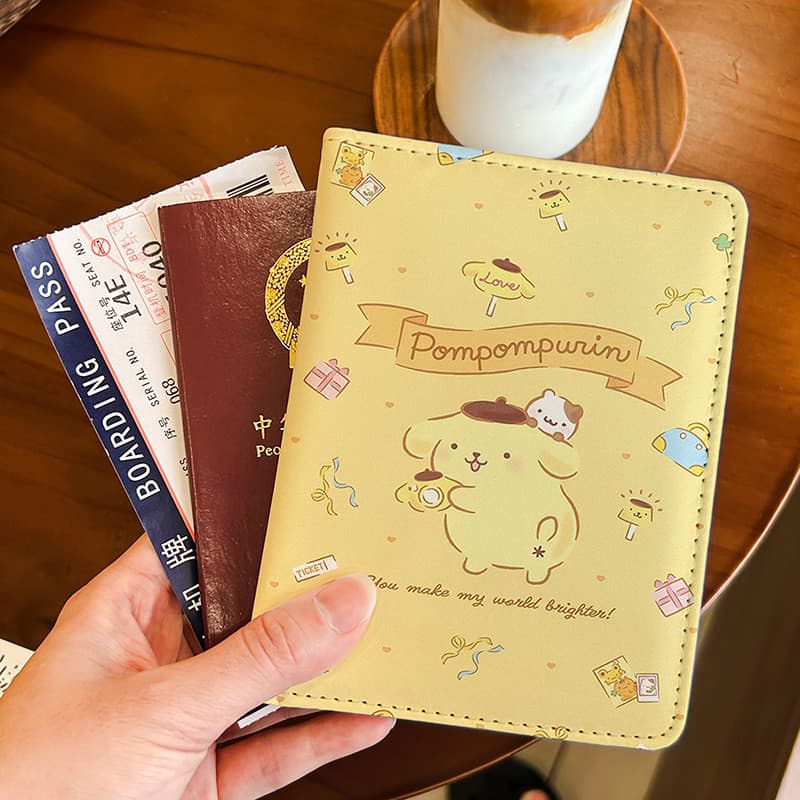 Capa Para Passaporte My Melody & Pudding Dog-Protetor De Documentos Kawaii Viagens