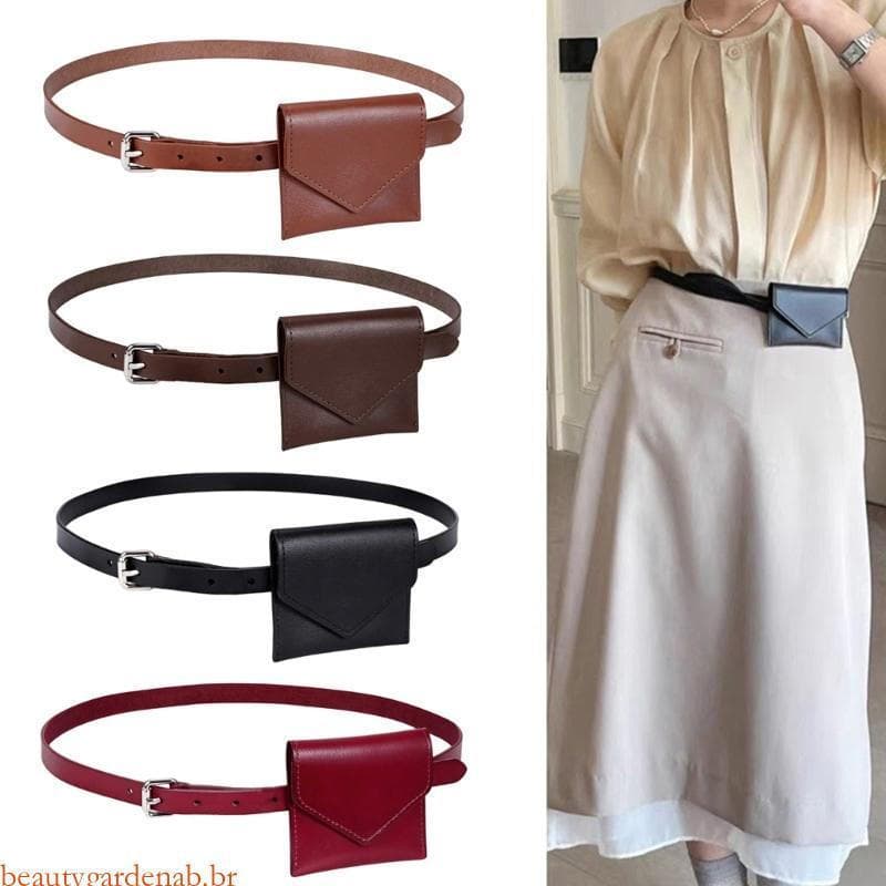 Bolsa de Cintura de Moda Coreana Beautygardenab Adequada para Cinto de Couro PU Envelope FEDP