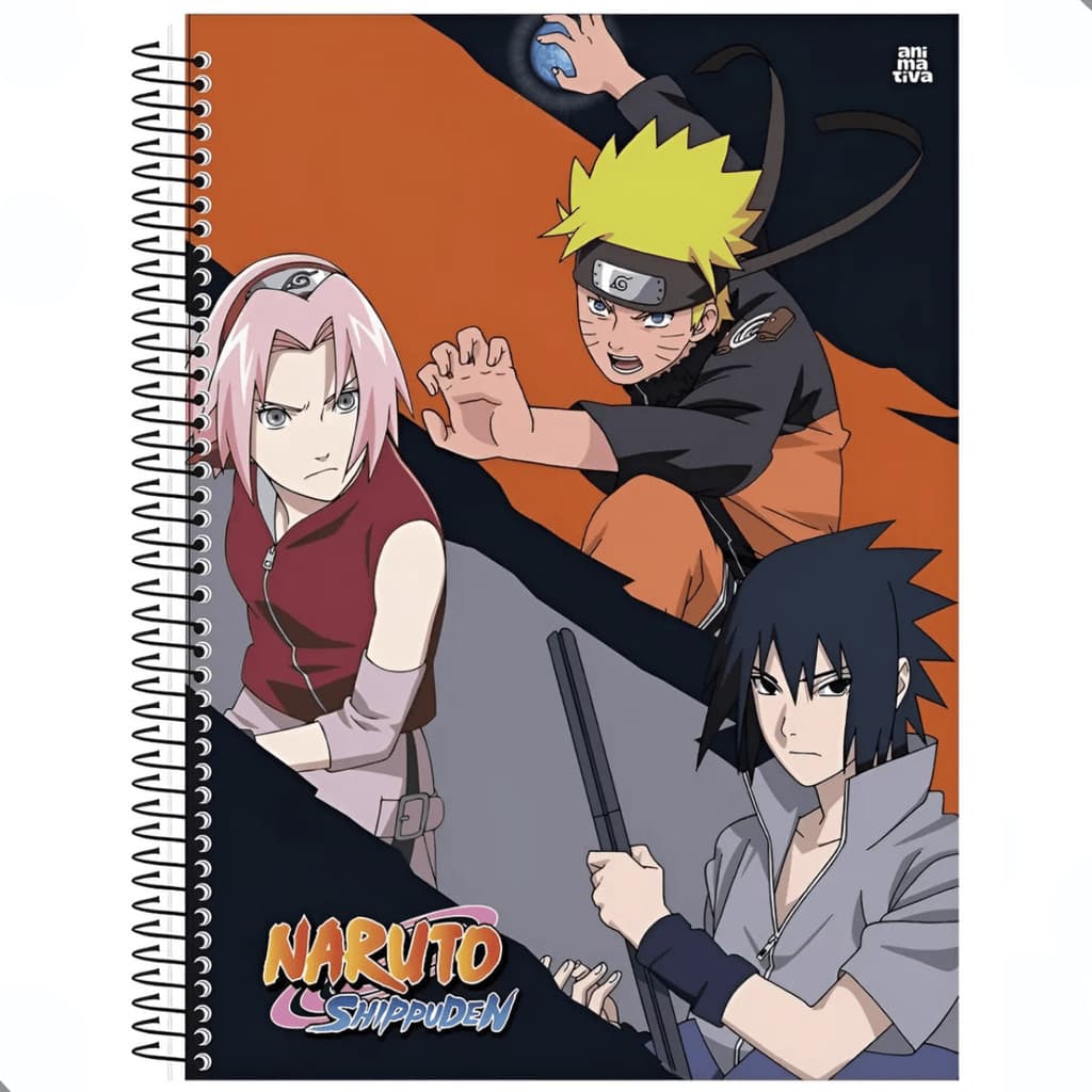 Caderno universitario Naruto 10 Matérias 160 folhas Uzumaki São Domingos