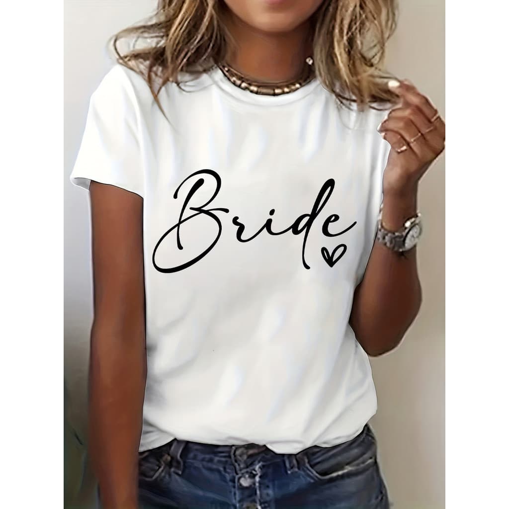 Camiseta Feminina T-shirt Casamento Noiva Bride 100% Algodao