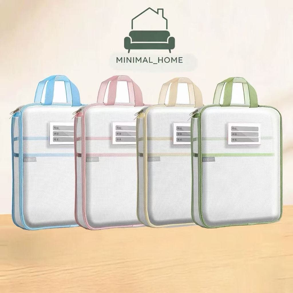 Pasta Organizadora Transparente de Nylon Resistente | Perfeita para Faculdade, Escola e Escritório | Durável e Versátil