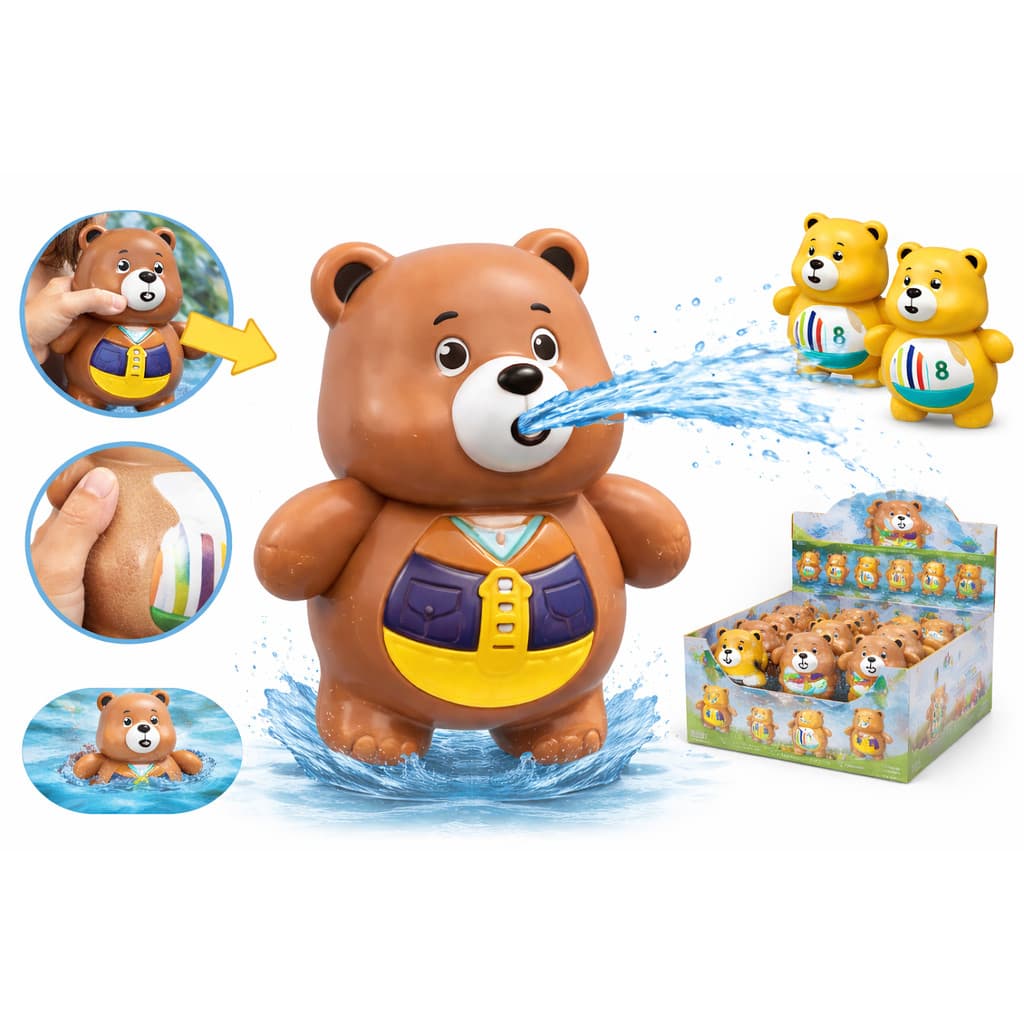 Brinquedo Urso Lanca Joga Agua Piscina Praia Banho Banheira