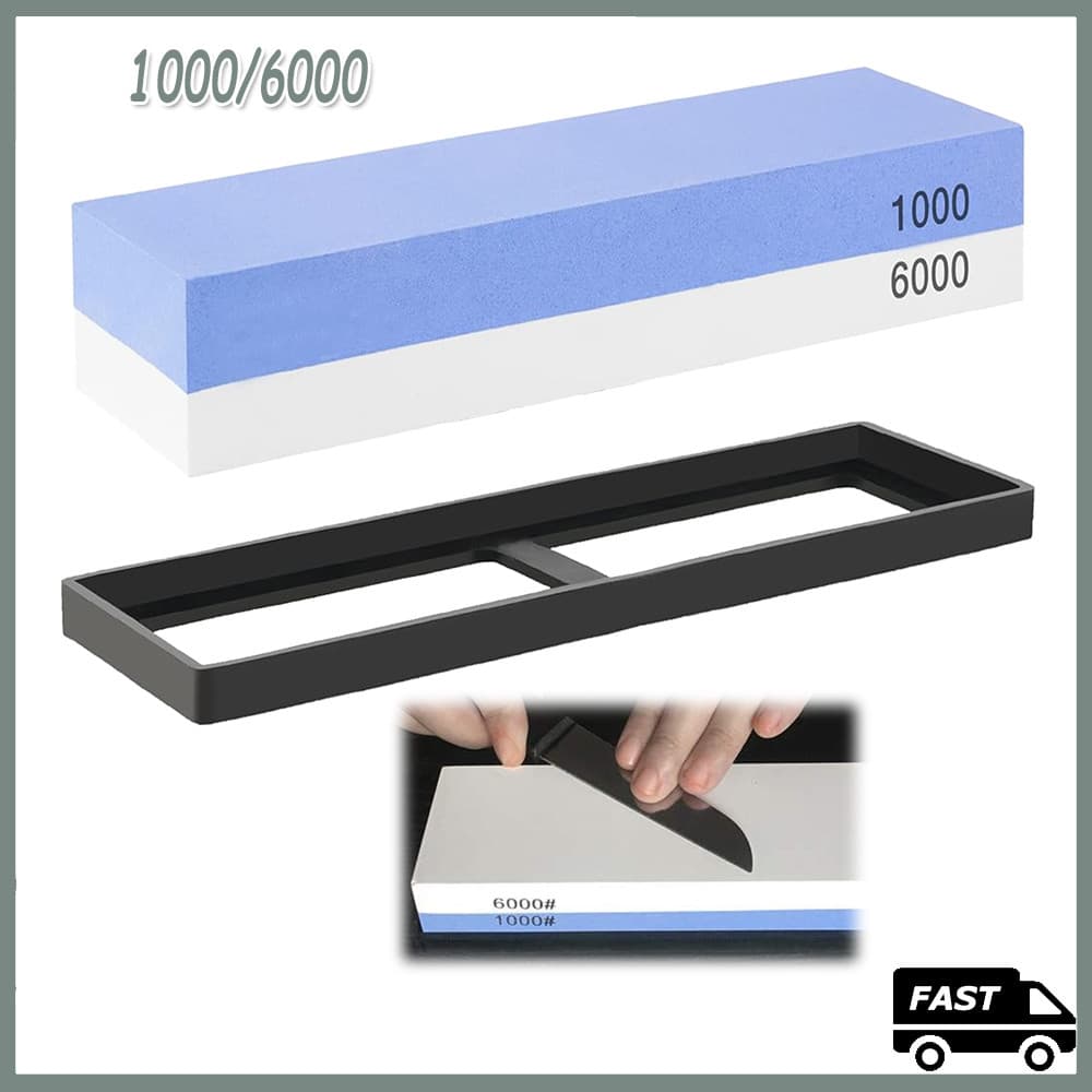 Conjunto para afiar facas Chaira Amolador de Facas Pedra de Amolar Facas 1000/6000 Kit de Amolar Afiar Mármore