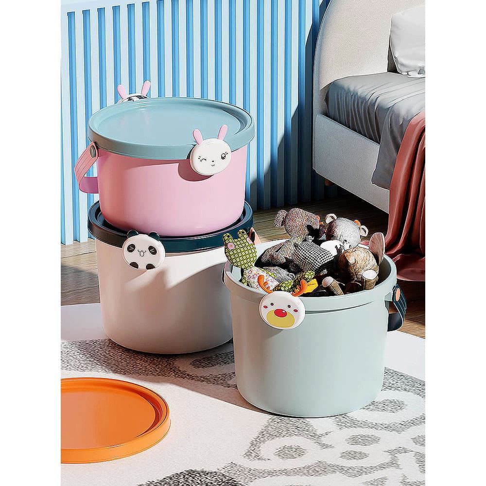 Balde de armazenamento de brinquedos para crianças, bloco de construção, caixa de armazenamento doméstico para lanche de