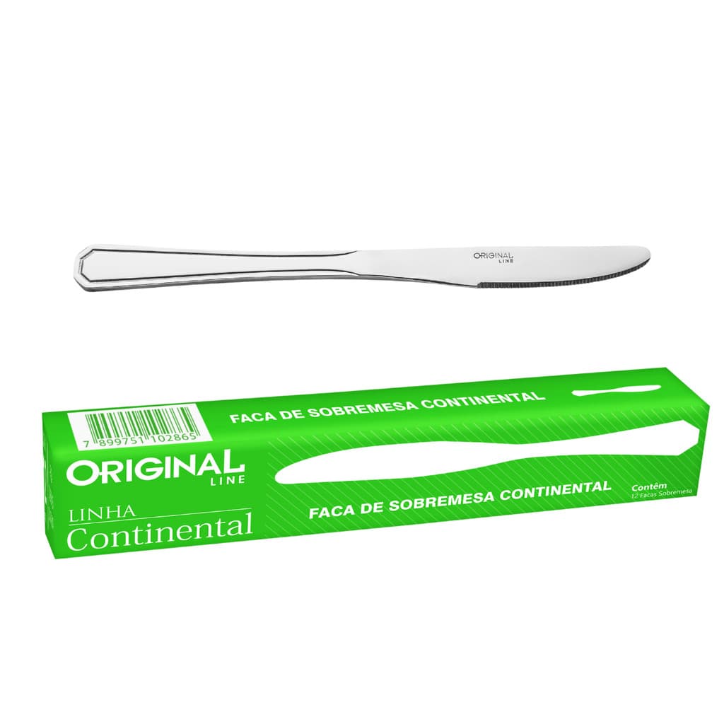 Jogo Faca Aço Inox Sobremesa Original Line 12 Peças Promo!
