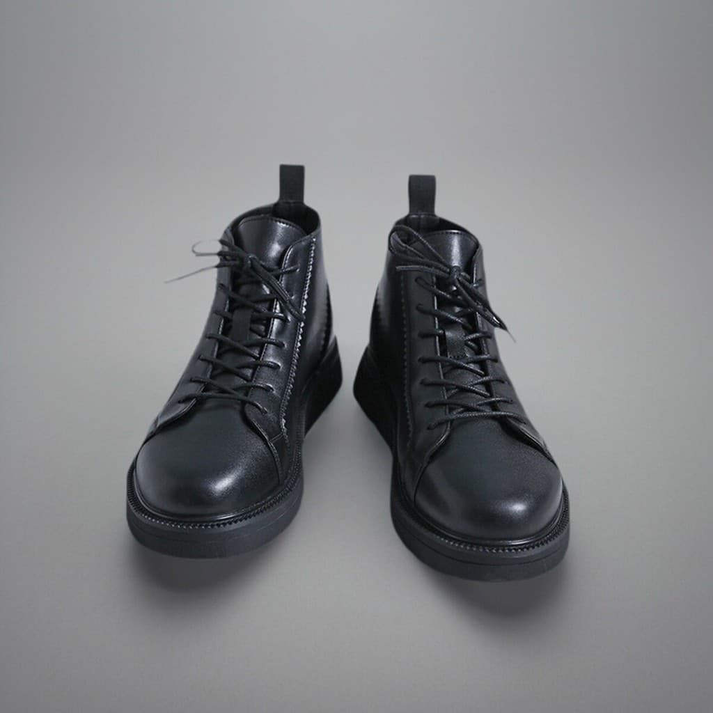 Botas Martin de couro genuíno masculino de cano baixo forro de lã de inverno novo estilo All-Match estilo britânico bota
