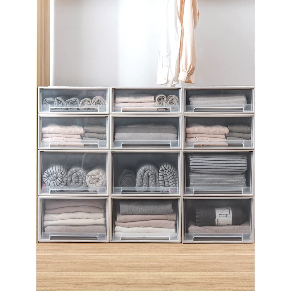 Caixa de armazenamento de gaveta de armazenamento de guarda-roupa armário de plástico caixa de armazenamento de roupas í