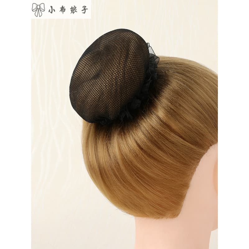 Rede de cabelo para dança infantil, rede de bolso para aeromoça, acessórios para cabelo, conjunto de cabelo de renda, ca
