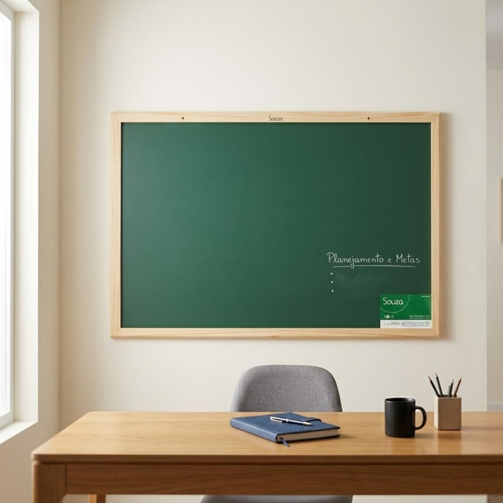 Quadro Negro Verde 100x80cm Madeira Pinus Souza Escolar Profissional Resistente Premium Escritório