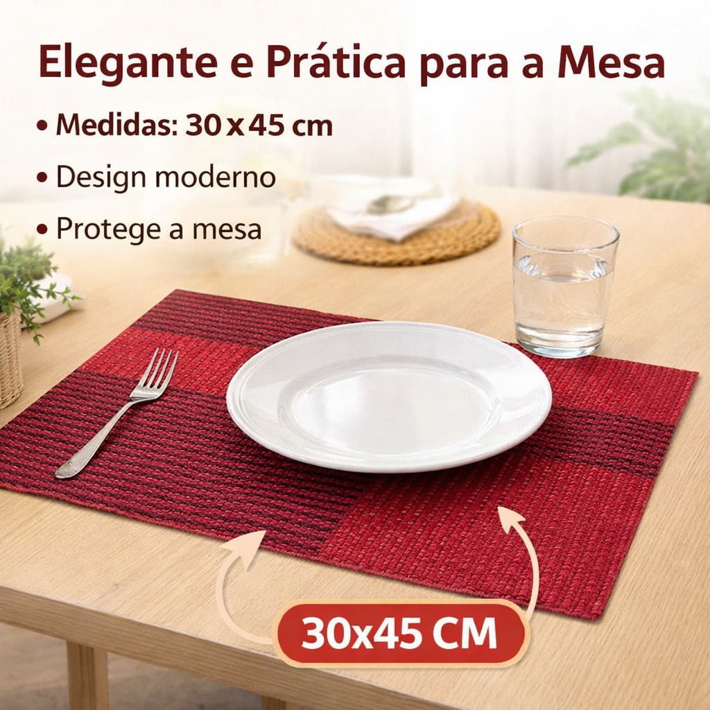 Americano Rústico 30x45cm Antiderrapante – Tapete de Mesa Lavável, Fácil Limpeza, Cozinha e Mesa Posta