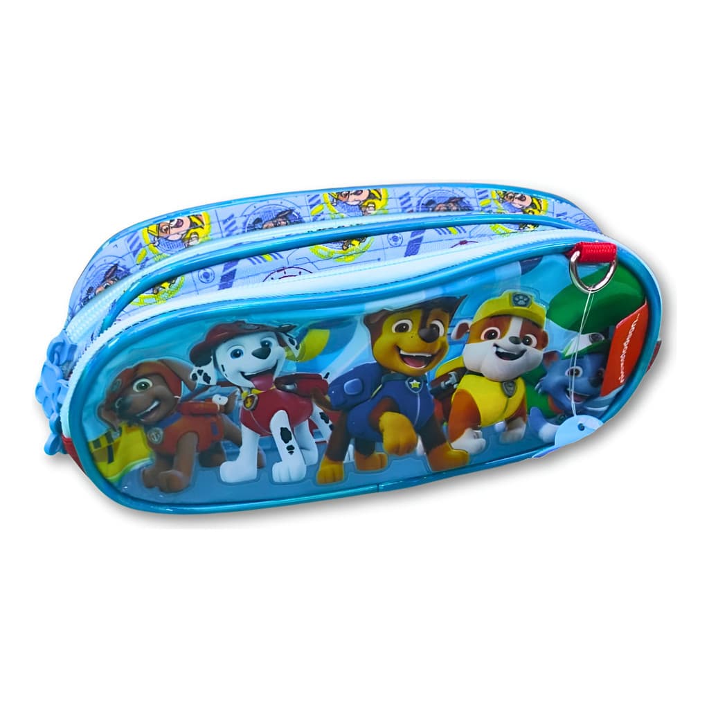 Estojo Duplo Infantil Patrulha Canina Azul com Zíper