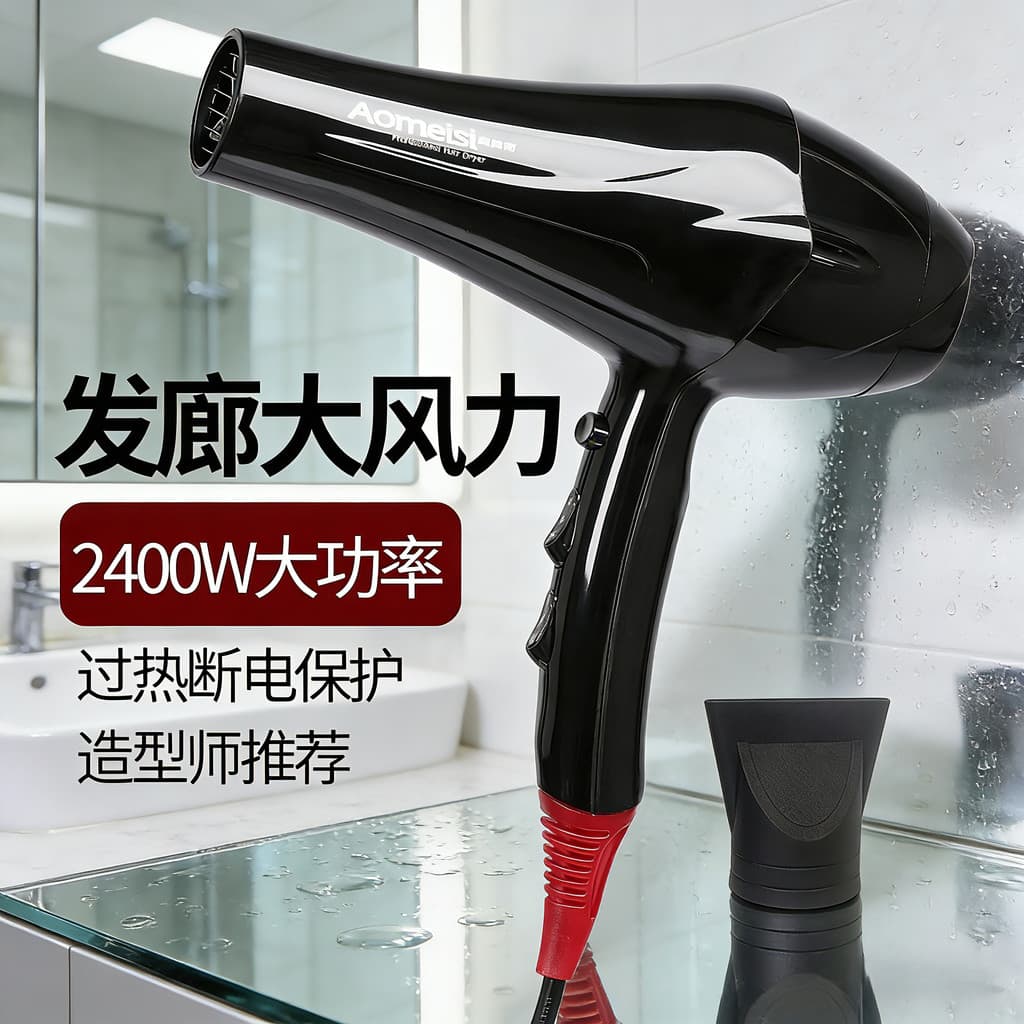 Omes secador de cabelo de alta potência, secagem rápida, estilista dedicado, doméstico, 2400W, alta potência, salão de c