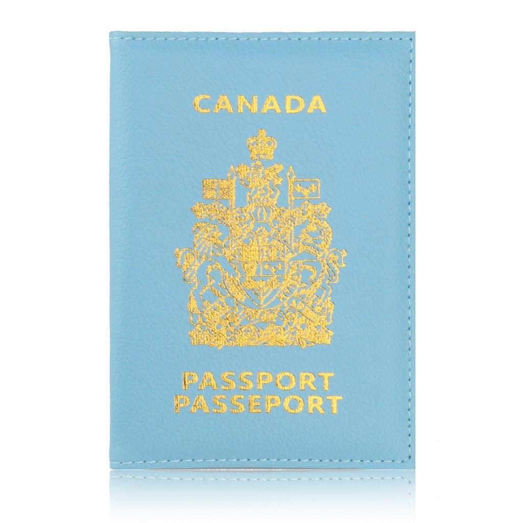Capa de passaporte em estoque, porta-passaporte canadense, protetor de passaporte em couro PU, porta-cartões, bolsa para