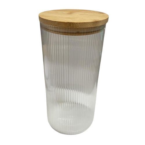 Pote Vidro Borossilicato 14L Tampa Bambu Vedacao Hermetica Conservacao Alimentos Duravel Organizado