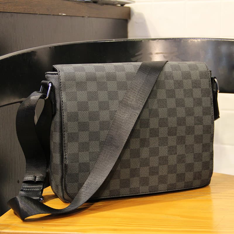 Street Wear moda masculina Envelope bolsa de ombro aba Horizontal couro xadrez diagonal saco de arquivo ipad saco diagon