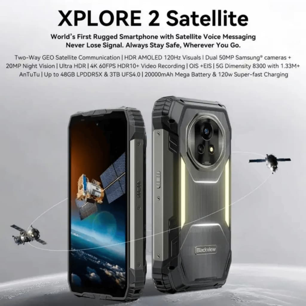 Smartphone Blackview XPLORE 2 – Satellite NFC – Dual Chip – 256GB / 12GB RAM – Display 6.73" – 50MP + 50MP