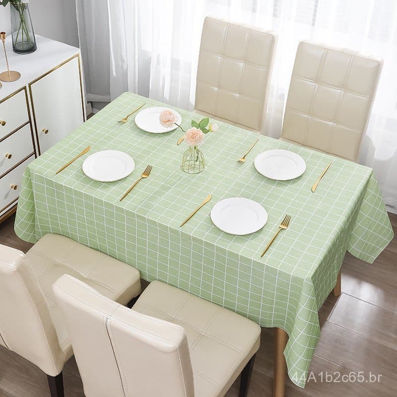 Toalha de mesa à prova d'água e à prova de óleo, toalha de mesa retangular para camping, toalha de mesa xadrez branca em