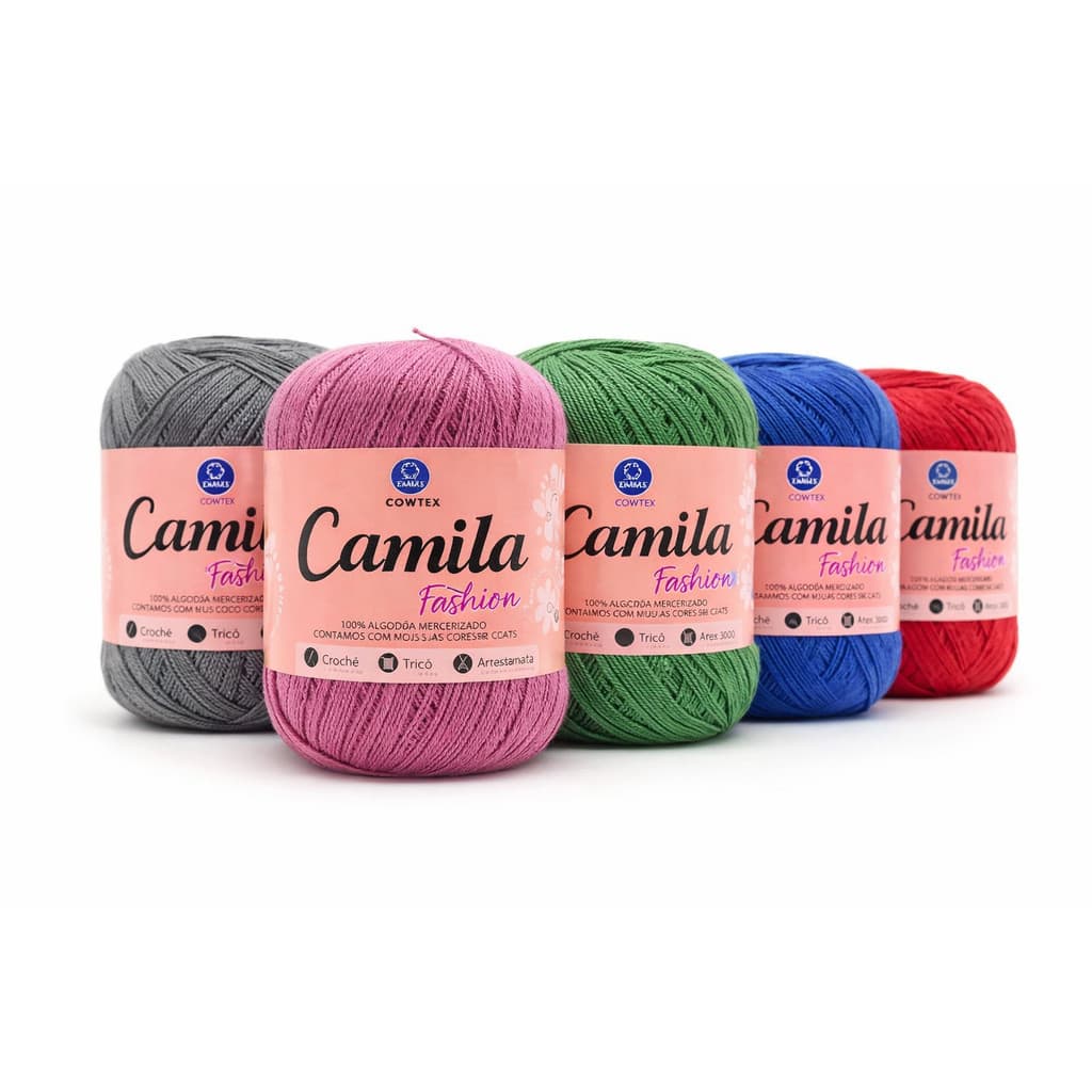 Linha Camila Fashion 500m Tex 300 Algodão Crochê Tricô Amigurumi