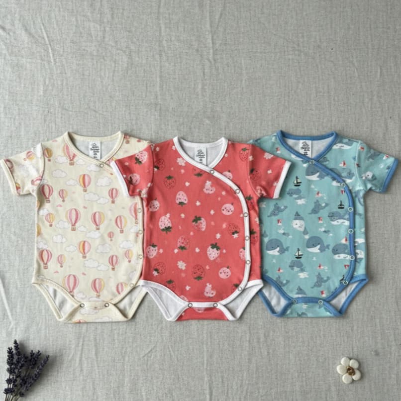 Kit Body Kimono 3 Peças – 100% Algodão | RN ao G | Sortido Menina, Menino e Unissex