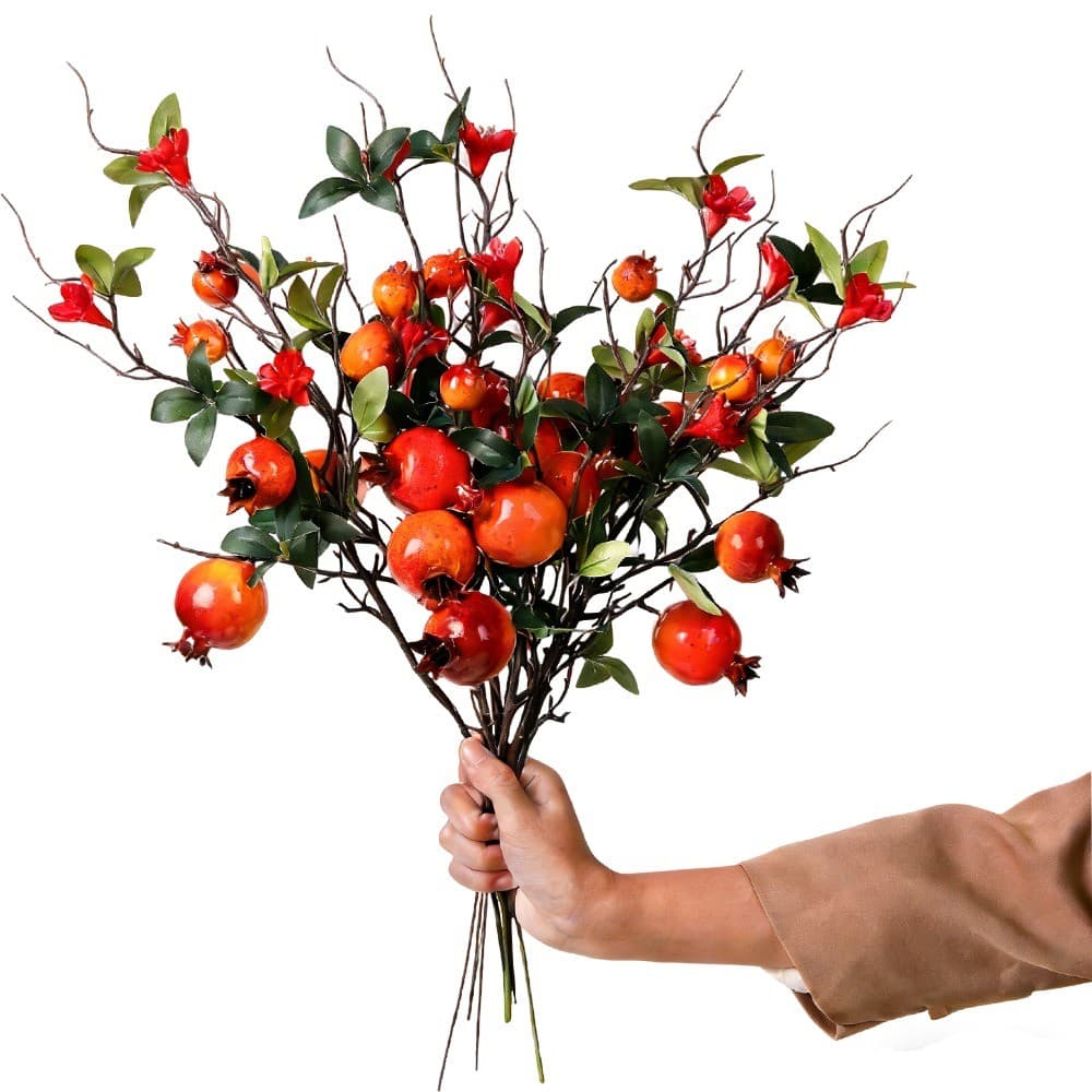 Romã Artificial Ramo Longo Decoração De Ano Novo Baga Vermelha Para Casa Festa De Casamento Mesa CNY Primavera Festival