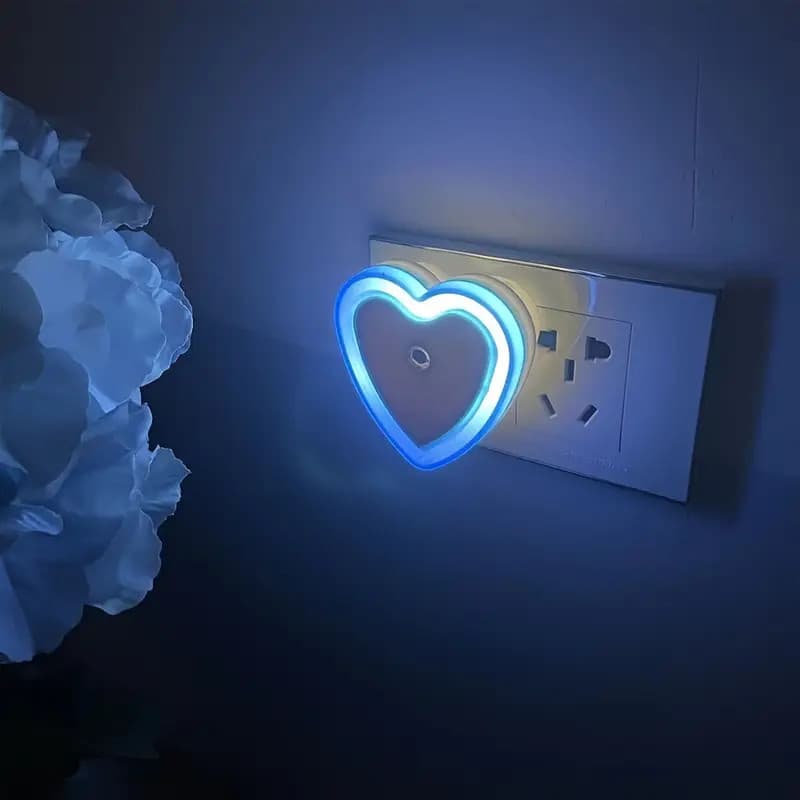 Uma Lâmpada De Atmosfera De Amor Cabeceira De Quarto Plug-in À Noite Indução De Controle De Luz Inteligente Proteção Par