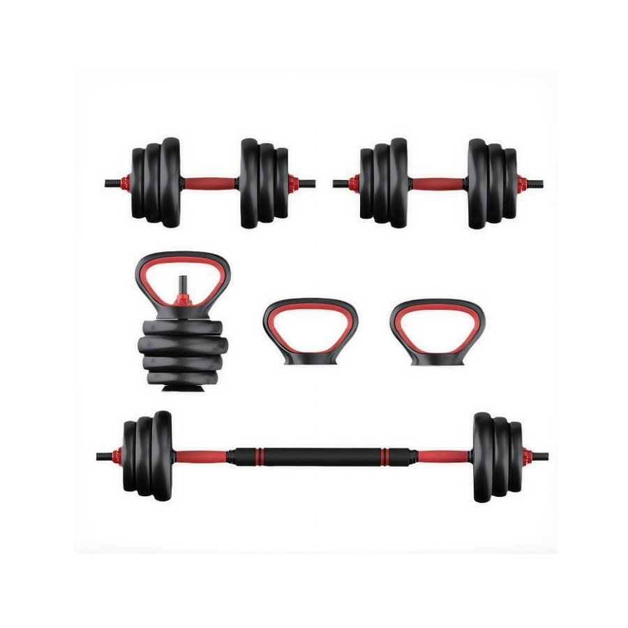 Kit Halteres Ajustáveis 15Kg – 4 Em 1 | Halter, Kettlebell E Barra Conectável