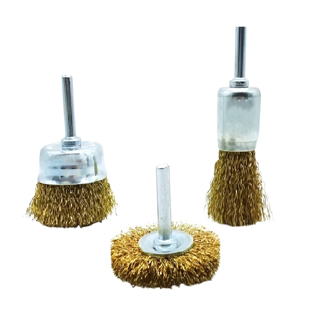 Kit 3 Escova Aço Circular Furadeira Haste Desbaste 3 Peças