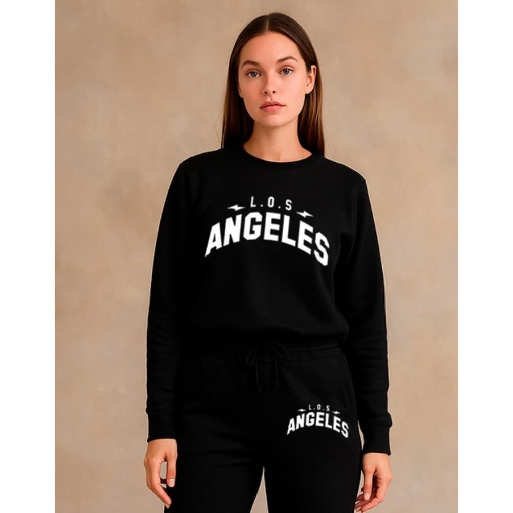 Moletom Feminino Los Angeles Gola Careca  Blusa De Frio Moletom Diversas Cores Envio Rápido