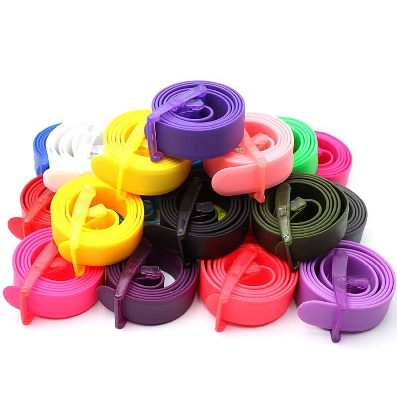 Cinto de silicone em cores vibrantes, unissex, cinta de silicone sem ferro, adequado para verificações de segurança, dis