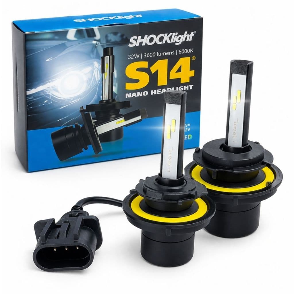 LÂMPADA LED H13 SHOCKLIGHT NANO HEADLIGHT S14 6000K 3600LM SUPER BRANCA FAROL CARRO PARA SENTRA CAPTIVA XTERRA CAMARO