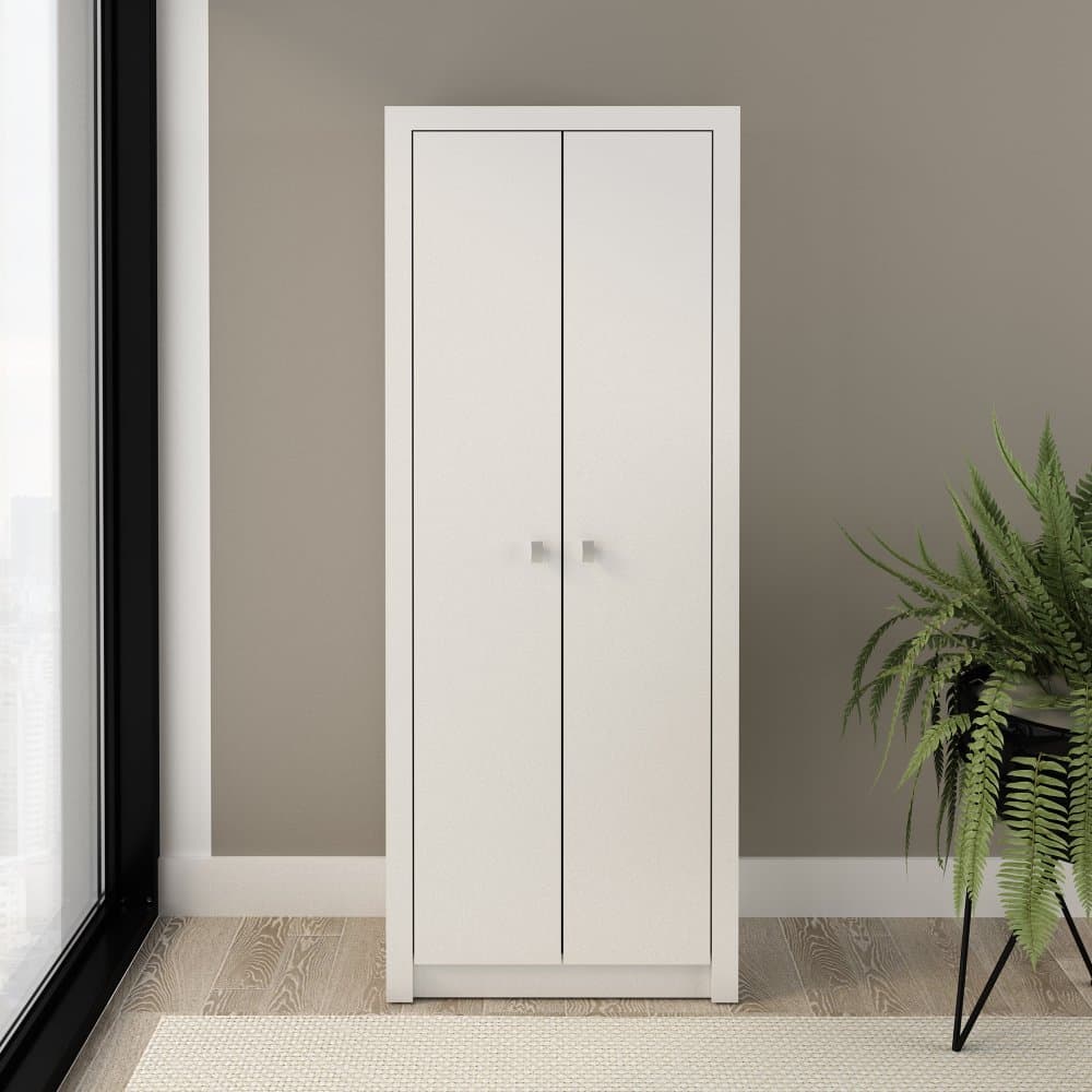 Armário para Escritório 171,5x60cm com 2 Portas e 5 Prateleiras Branco