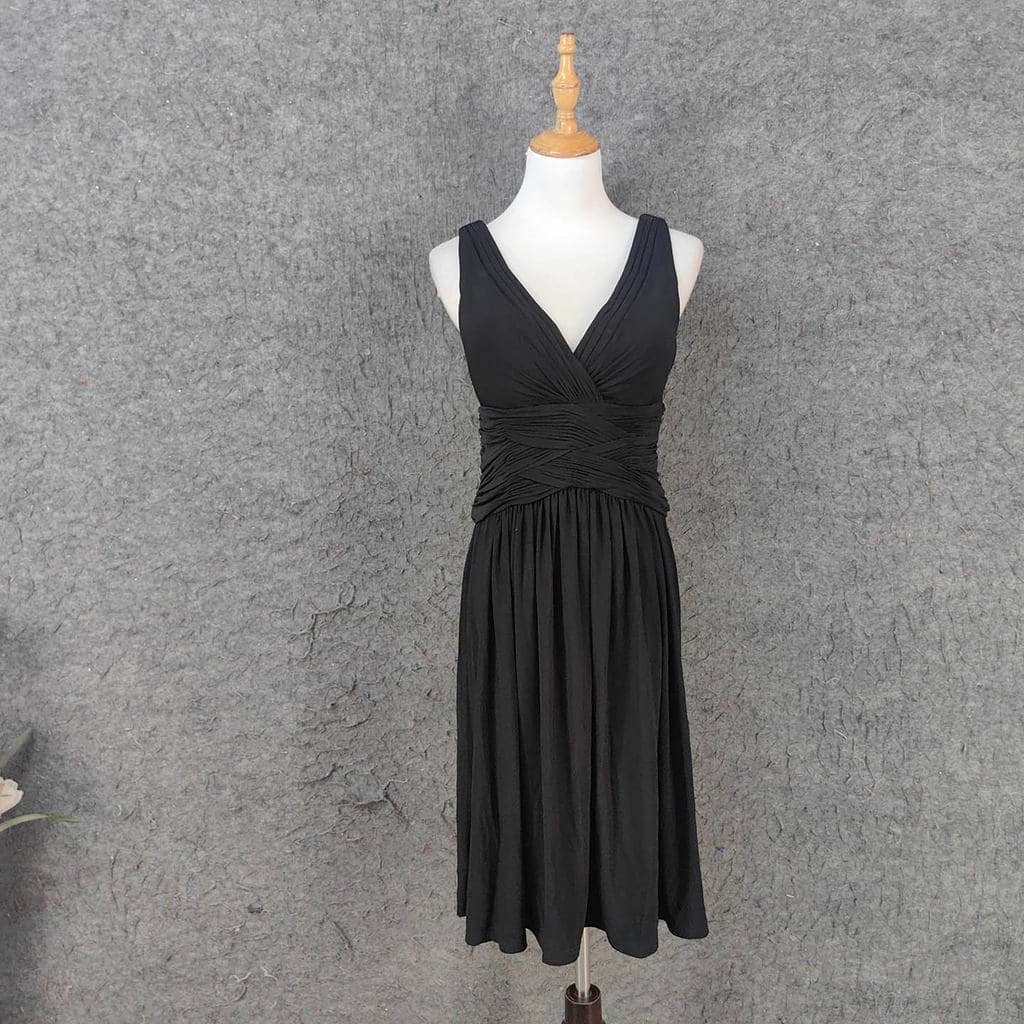 DAVID ''S Drape Little Black Dress Malha Vestido Curto Casual Simples Diário Mais Magro Look Vestido Saia Curta Verão