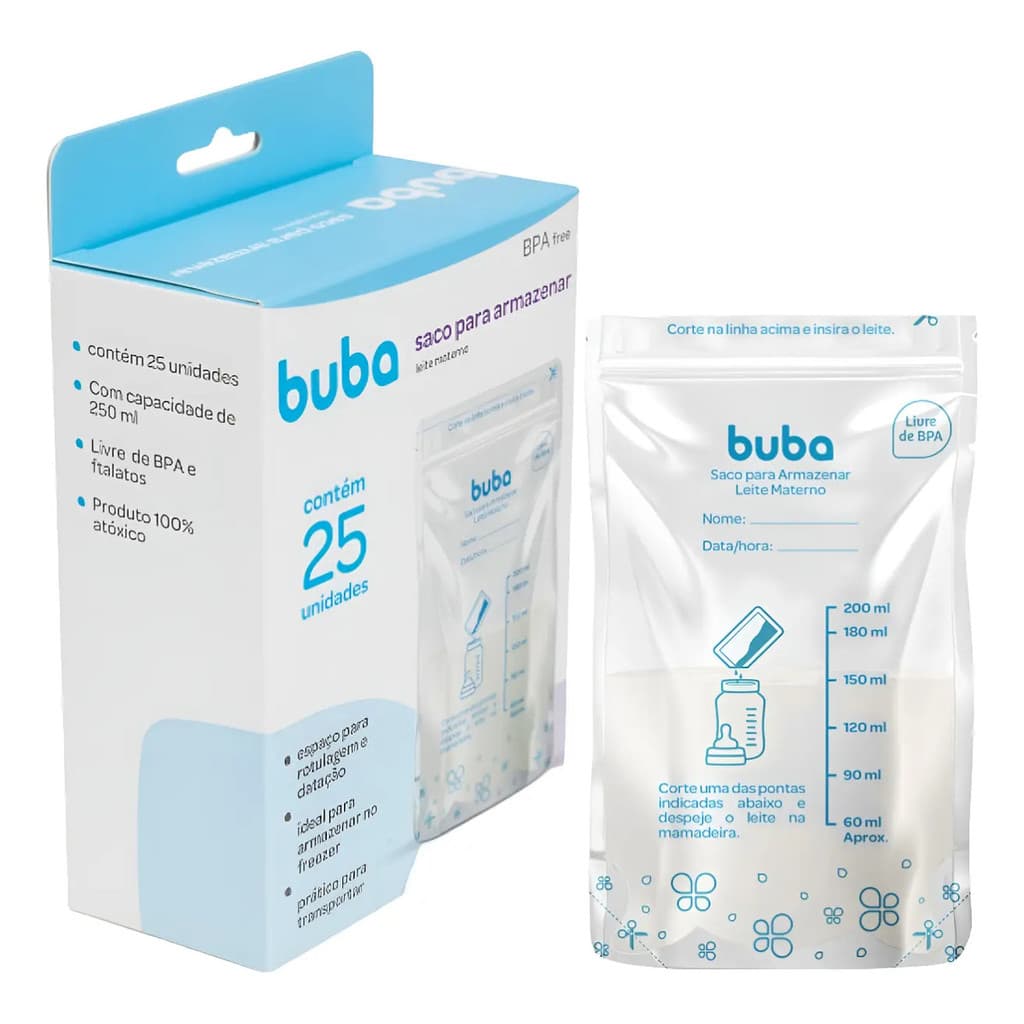 Sacos Para Armazenar Leite Materno Buba - 25 Unidades