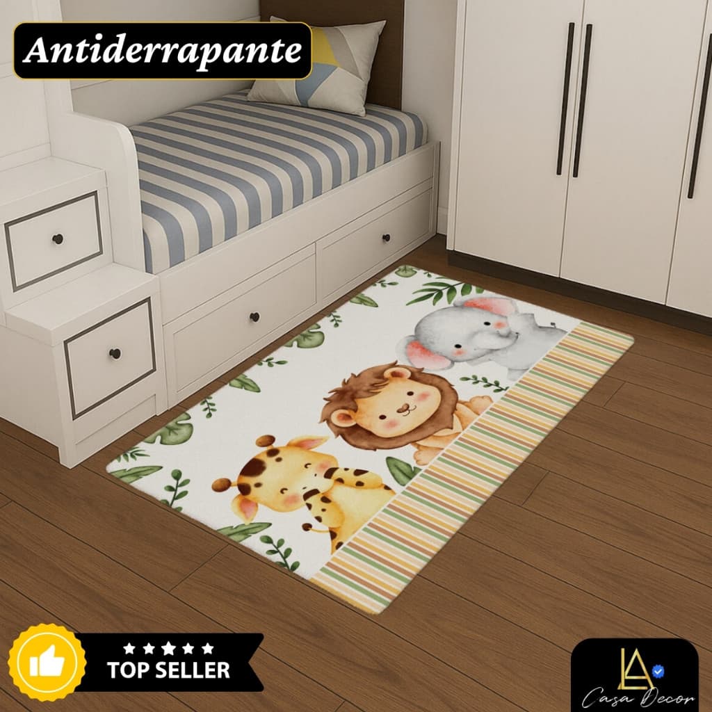 Tapete Infantil Antiderrapante 1,00x0,65 - Decoração e Conforto p/ Quarto, Espaço Kids, Sala de Aula