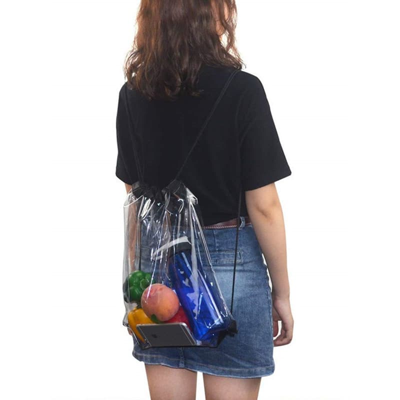 Mochila transparente cordão impermeável leve dobrável viagem ao ar livre natação esportes simples mochila Fitness