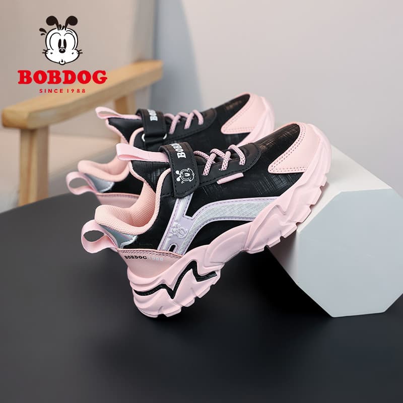 Bobo meninas sapatos de malha primavera outono novo estilo crianças sapatos esportivos respirável malha sapatos médio gr