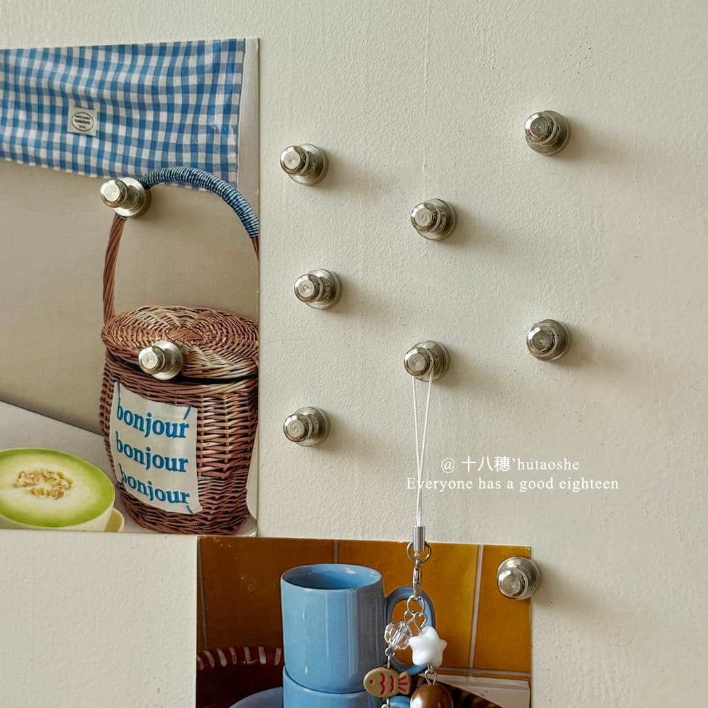 Ins cor sólida forma de percevejo criativo poderoso ímã Metal geladeira adesivo buraco placa porta entrada decoração mag