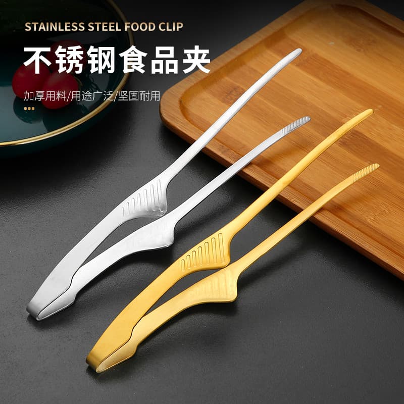 Estilo coreano aço inoxidável 304 pinças de churrasco pinças de pão estilo coreano ardósia churrasco Buffet pinças de bi