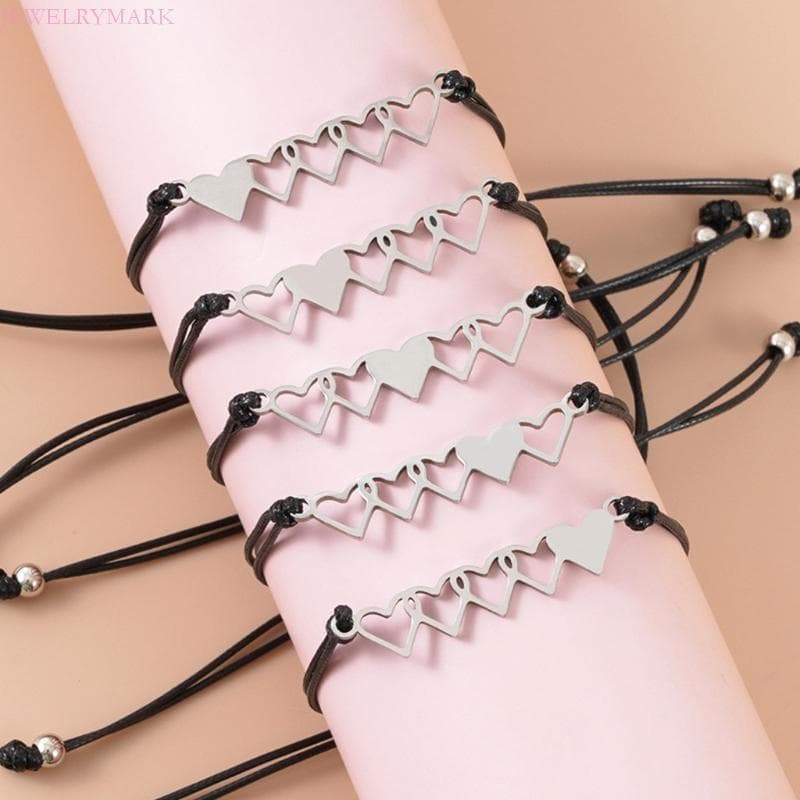 Judeu 5 Peças Irmã Melhor Amigo Pulseira Amizade Combinando Coração Longa Distância Criativo Para Meninas Mulh