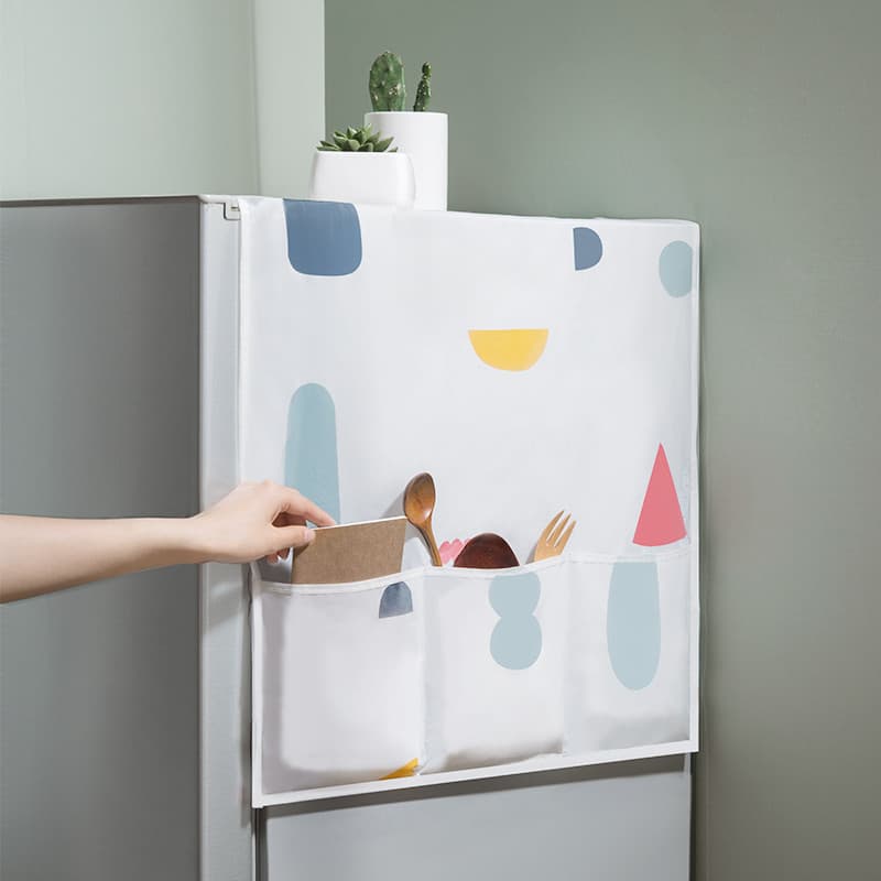 Capa de geladeira à prova d'água pano Anti-poeira capa de geladeira toalha Freezer doméstico saco de suspensão superior