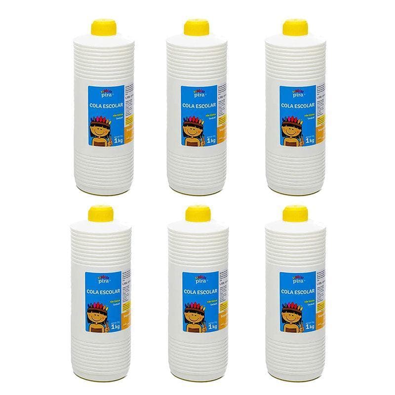 Cola Líquida Branca Escolar 1kg 6 Unidades - Pira