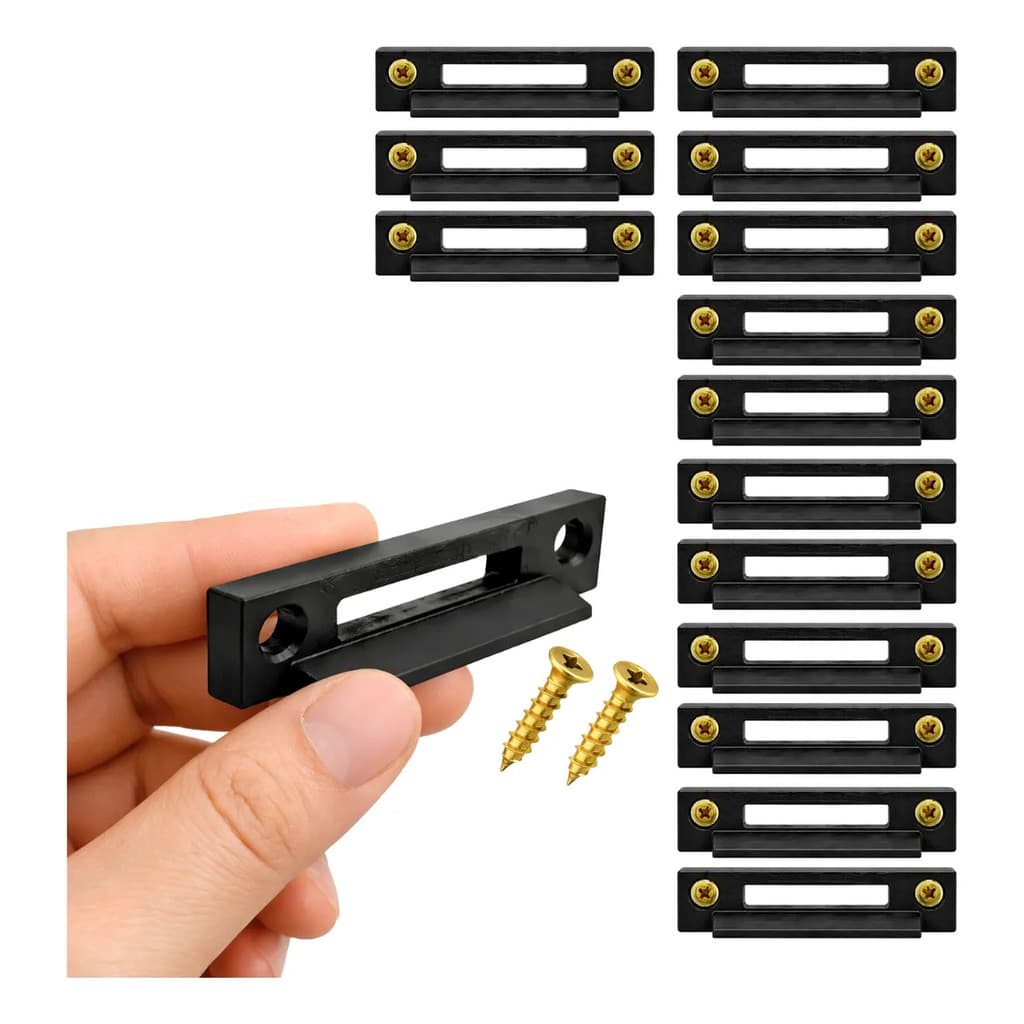 Kit 15 Cunha Reforço Salva Gavetas Com 28 Parafusos 3,5x16mm