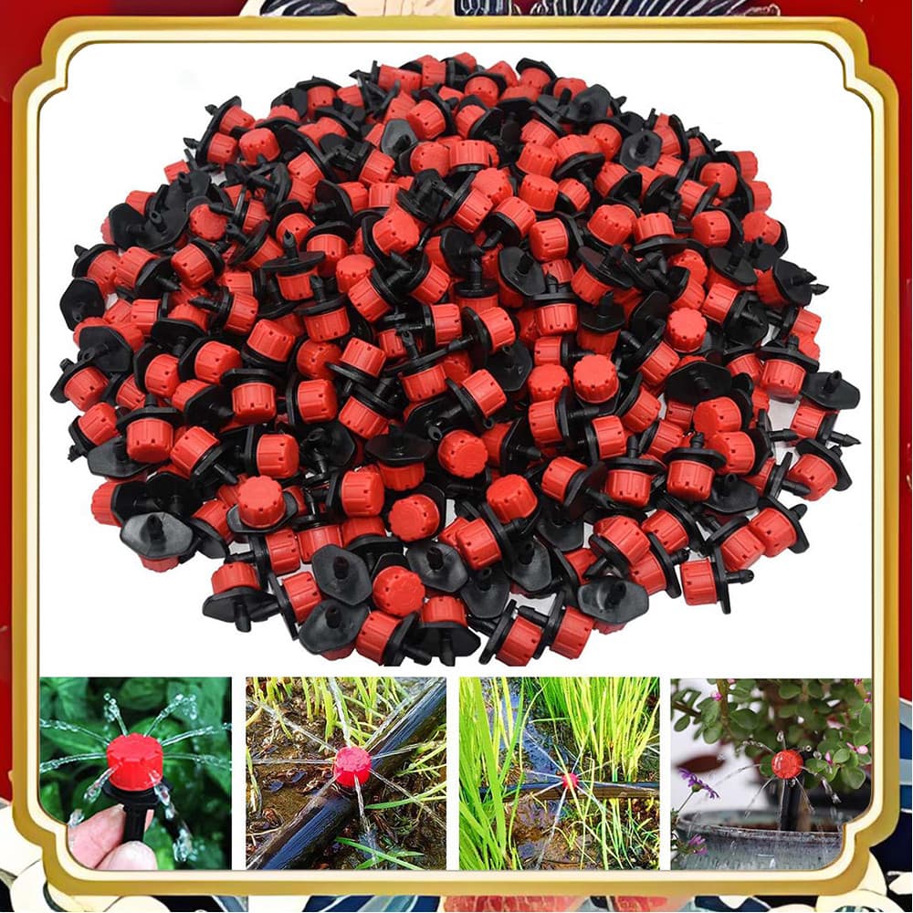 Fluxo ajustável pequeno capuz vermelho gotejador 200 irrigação de plástico Sprinkler jardinagem estufa Universal saco OP