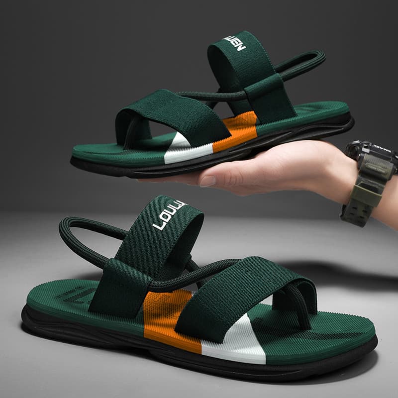 Sandálias masculinas 2026 novo estilo verão exterior Wear masculino condução dupla utilização Flip-Flops merda de sola m