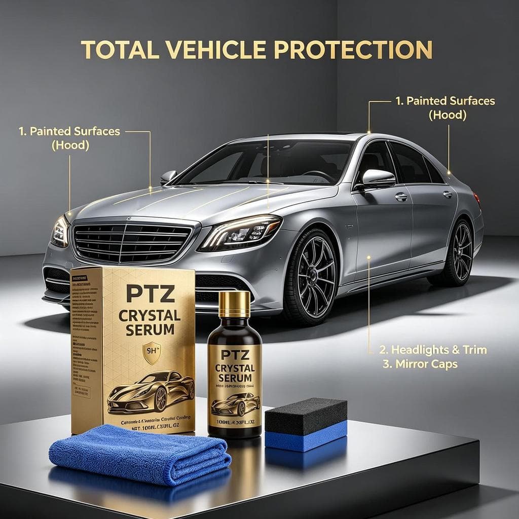 100ML PTZ Revestimento Cerâmico De Grafeno 9H + Soro De Cristal Avançado Para Carros Profissional Detalhamento Automátic
