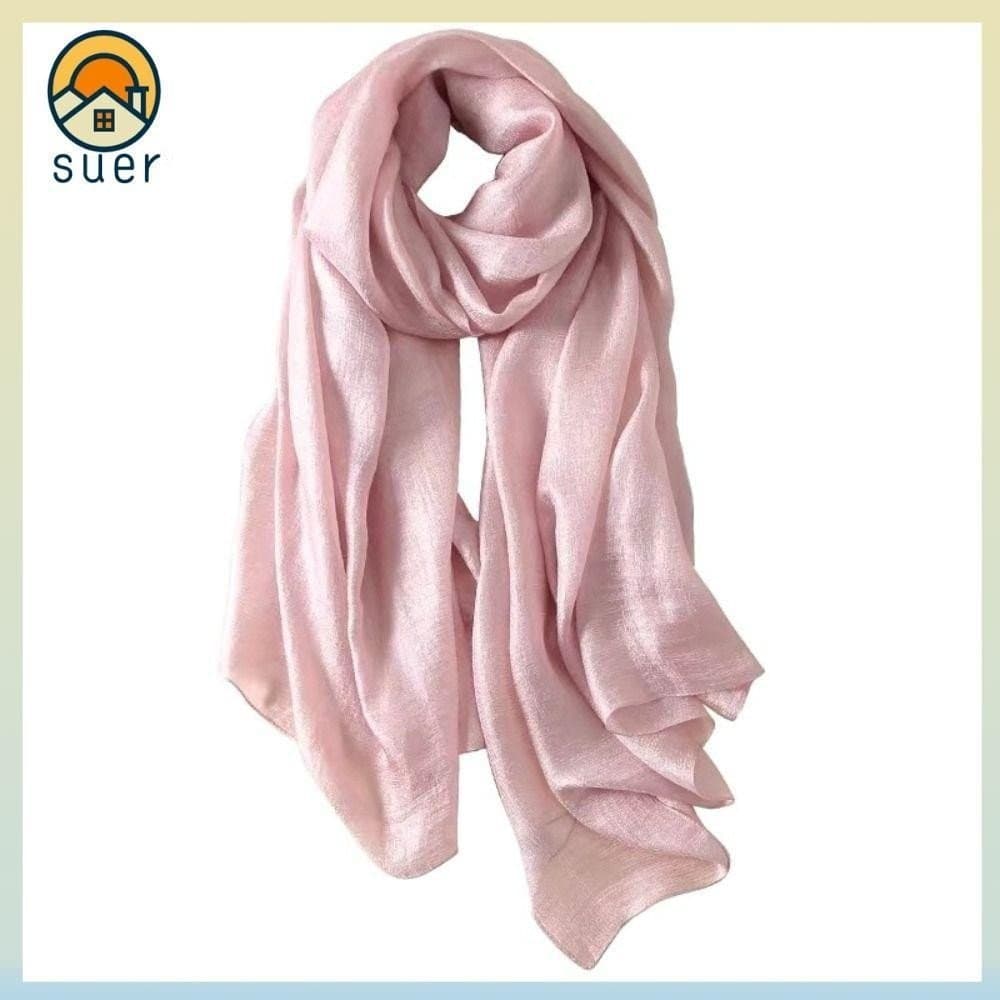 SUEBR Lenço Liso Feminino , Envoltório De Cabeça , Xale Protetor Solar De Cor Pura , Bandanas De Linho Foulard Plus Size