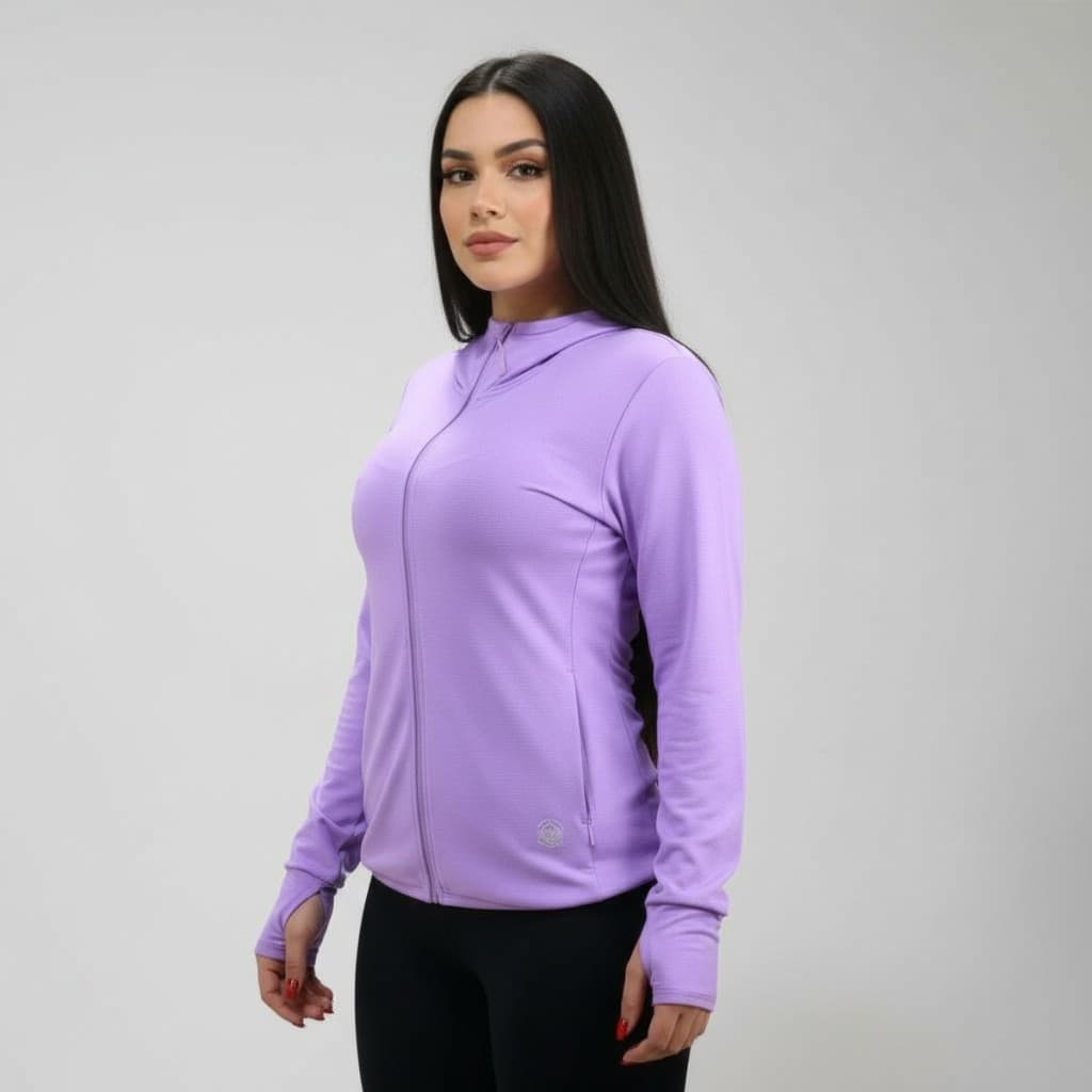 Jaqueta Feminina Importada Sport Academia com Dedal e Proteção Solar UV