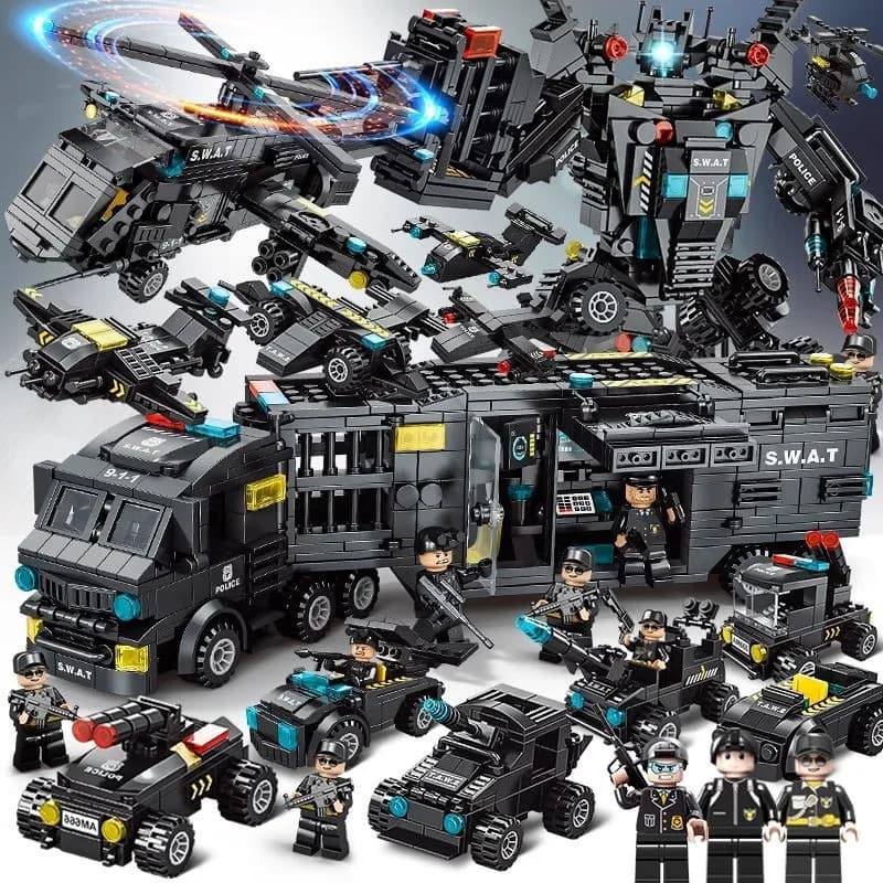 1.000 Peças Blocos de Montar Carro Transformável - Brinquedo Educativo, Montagem para Crianças, Presente de Aniversário